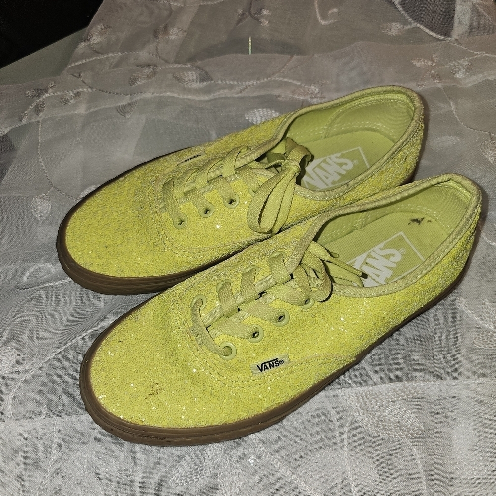 Vans authentic ice cream glitter with cone texture sole beach casual size 6.5 - Picture 3 of 8